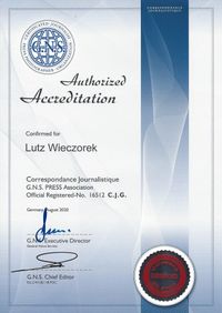 Akkreditierung Correspondance Journalistique G.N.S. Press Association